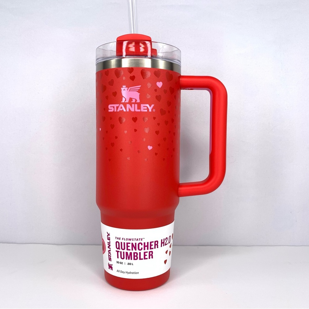 Stanley Ruby Hearts 30 oz Stainless Steel H2.0 Flowstate Quencher Tumbler